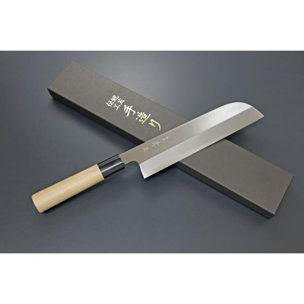 包丁 日本製 G-26 関兼常 本匠 兼正 Gシリーズ 霞研 水牛口付 朴柄 和包丁 鎌型薄刃 刃渡...