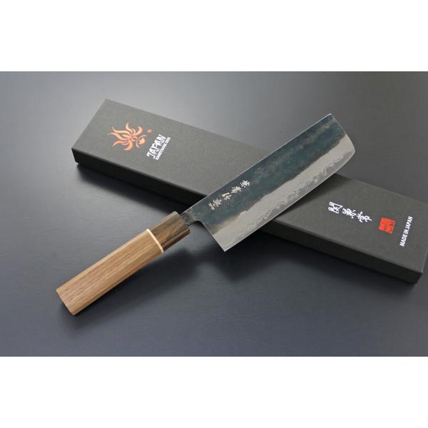 KC-473 兼常作 松炭焼 菜切包丁 165mm ウールナット/ジリコテ/楓柄 日本製