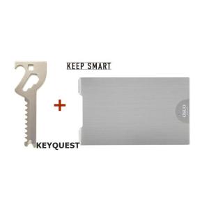 ツカダ 薄型名刺入れ KEEP SMART OSUO キープスマート + 鍵型マルチツール キークエ...