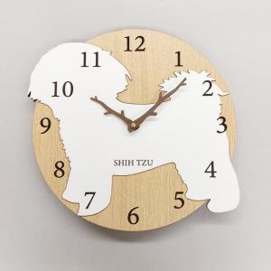 はみだしワンちゃん振り子壁掛け時計 ポメラニアン 白 クリーム