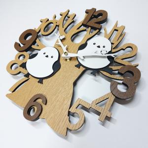 木と鳥 壁掛け時計 シマエナガ 静音壁掛け時計...の詳細画像3