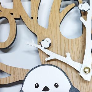 木と鳥 壁掛け時計 シマエナガ 静音壁掛け時計...の詳細画像4
