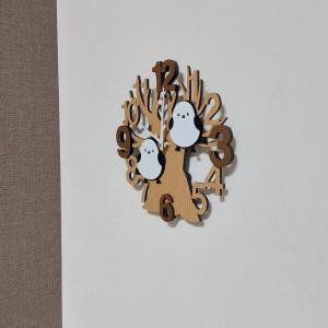 木と鳥 壁掛け時計 シマエナガ 静音壁掛け時計...の詳細画像5