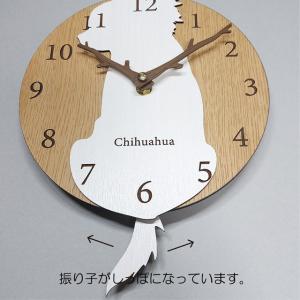 はみだしワンちゃん振り子壁掛け時計 チワワ 白...の詳細画像4