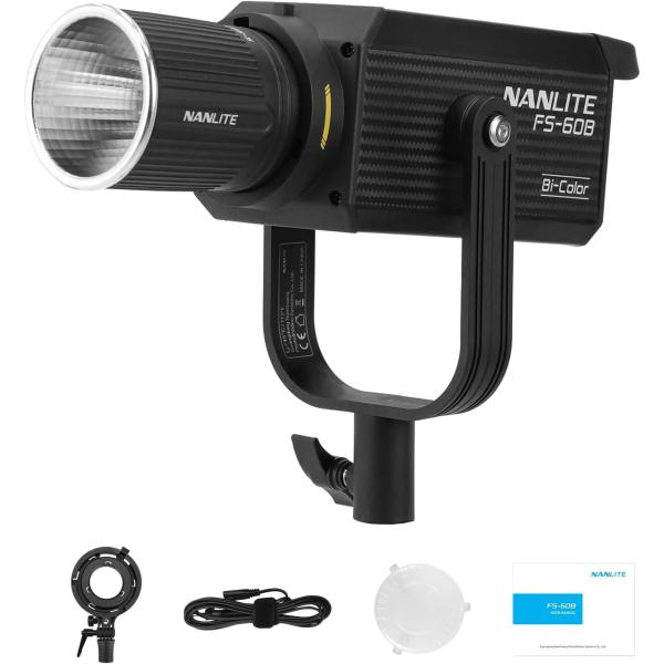 NANLITE FS-60B 撮影用ライト 70W バイカラー LEDスタジオライト スポットスポッ...