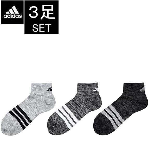 3足セット（adidas）アディダス ソックス メンズ 06T18W ソックス 3p 靴下 アディダ...