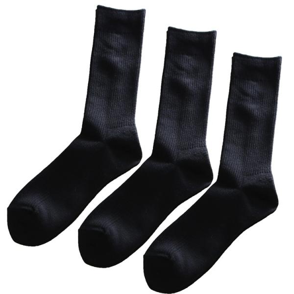 日本製 3足セット綿リブソックスメンズ定番靴下（耐久性、高品質のカジュアル ビジネス）3足組み3P