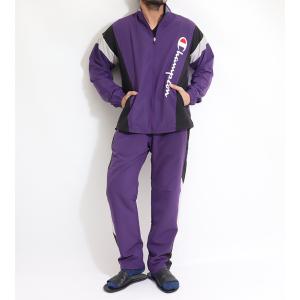 Champion ウィンドブレーカ セットアップ 紫系M 希少 Champion（チャンピオン） ウインドブレーカー 上下セット 裏