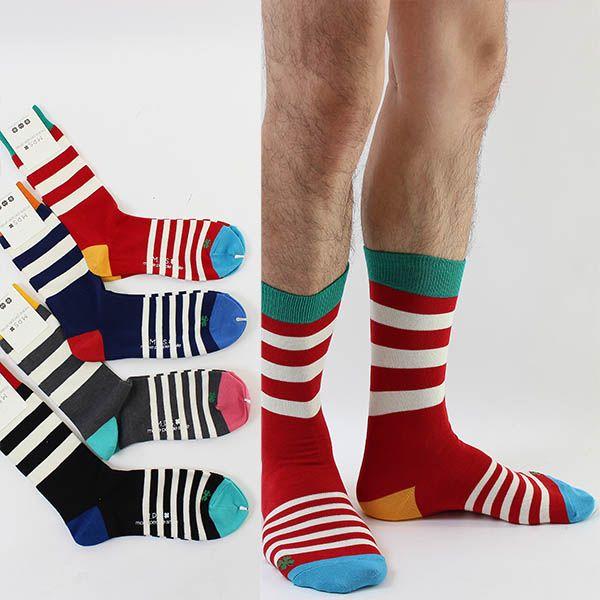 クルー丈ソックス(ボーダー柄)日本製(MPS)