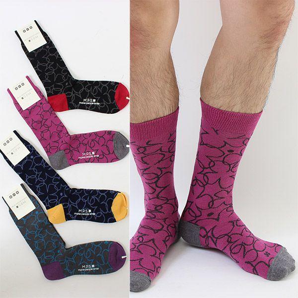 クルー丈ソックス(四つ葉のクローバー柄)日本製(MPS)