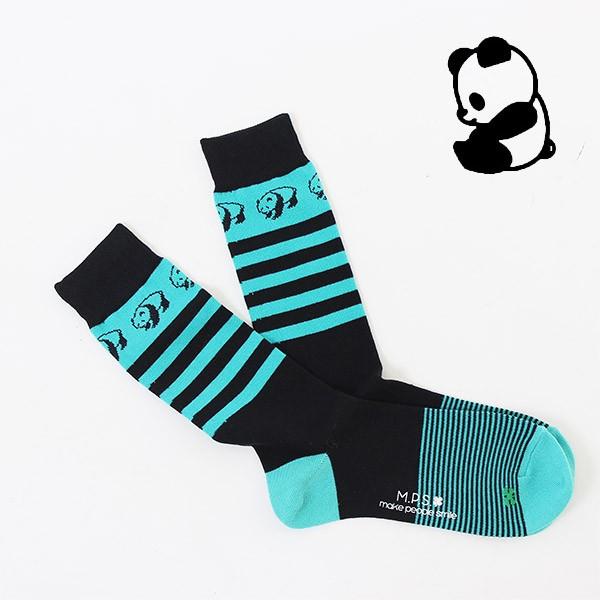日本製MPSクルー丈ソックスぱんだ柄パンダおしゃれ柄メンズfdsダイゴ