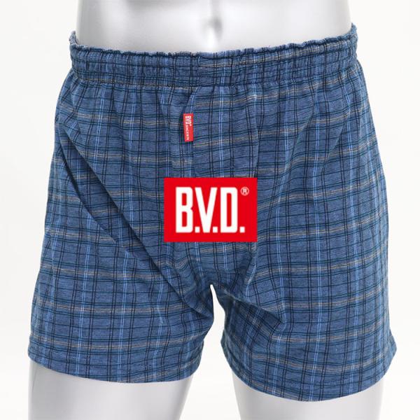 BVD（ビーブイディー）ニットトランクス 格子 チェック メンズ 春 夏 前あき 吸水速乾 下着 肌...