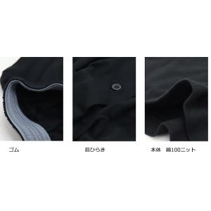 綿100% ニットトランクス ロング丈 黒 メ...の詳細画像1