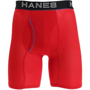 Hanes ヘインズ ロングボクサー メッシュ素材 赤 下着 メンズ ボクサーパンツ着 レッド｜ステテコ パジャマ バンタン