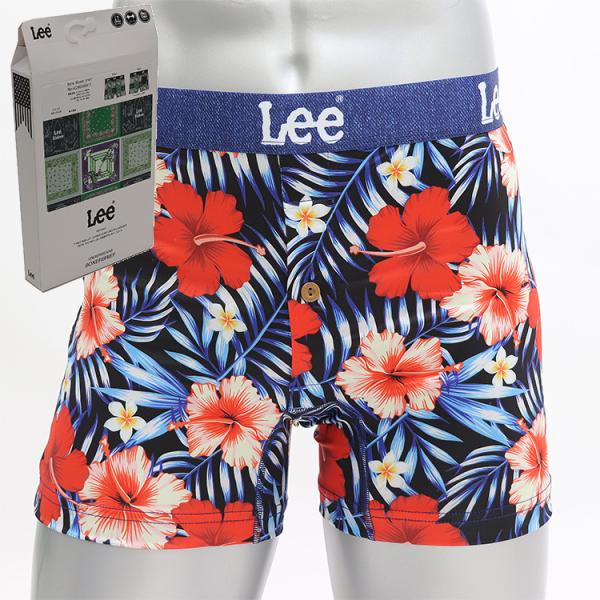 リー（Lee） ボクサーパンツ おしゃれ バックポケット 付き ポケット付き 前あき ボタン 吸汗速...