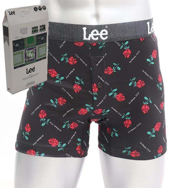 リー（Lee） ボクサーパンツ おしゃれ バックポケット 付き ポケット付き 前あき ボタン 吸汗速...