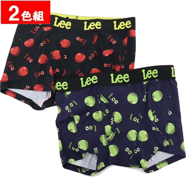 2枚セット Lee リー りんご柄 ボクサーパンツ メンズ アップル フルーツ 前開き 綿 ストレッ...