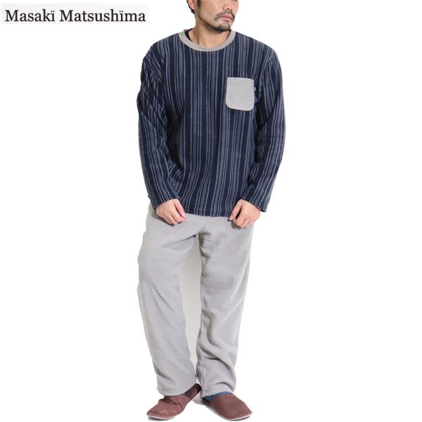 【マサキマツシマ 】冬用 メンズ パジャマ フリースパジャマ あったか パジャマ メンズパジャマ 上...