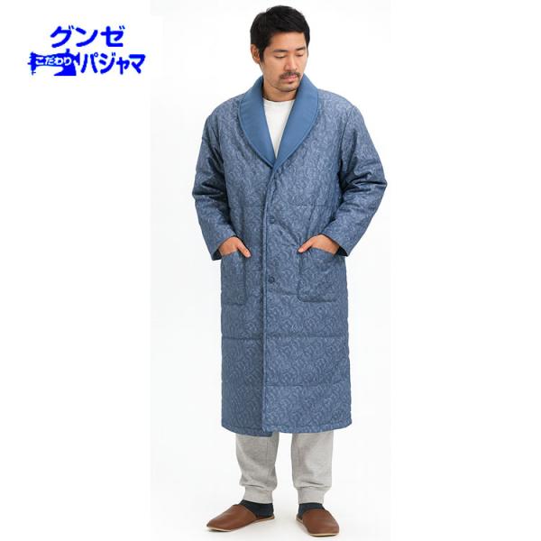 グンゼ 羽毛 中綿 ダウン ナイトガウン メンズ 冬用 毛布 中綿入り あったか ガウン 暖か ルー...