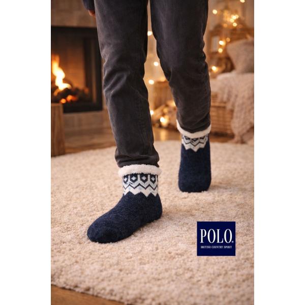 冬 POLO (ポロ) メンズ 裏ボア ルームソックス ボア PBY153 あったかグッズ 裏ボア ...
