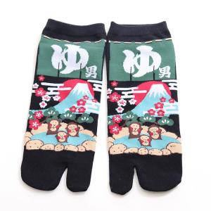 足袋ソックス メンズ 和柄 温泉猿 タビソック...の詳細画像2