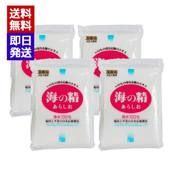 海の精 あらしお 赤 500g 4袋セット 国産 塩 調味料 伊豆大島 無添加