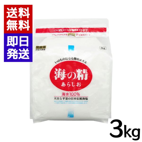 海の精 あらしお 赤 3kg 国産 塩 調味料 おにぎり 伊豆大島
