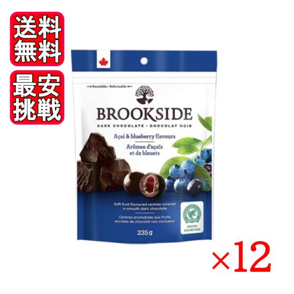ブルックサイド ダークチョコレート アサイー＆ブルーベリー 235g 12袋セット チョコ お菓子