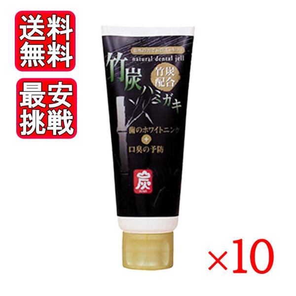 竹炭ハミガキ 130g 10本セット ハミガキ粉 口臭予防 虫歯予防　ステイン 清掃作用
