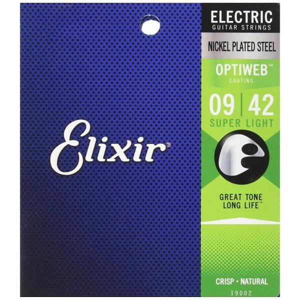 Elixir エリクサー エレキギター弦 OPTIWEB Super Light .009-.042...