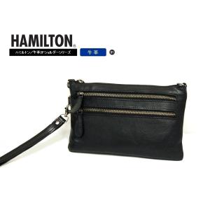 HAMILTON 2WAY牛革ショルダーバッグ 23cm 16396-01 黒 ___｜vaps