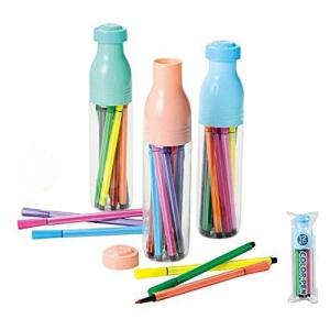 カラーペン 12本セット ボトルケース入り マーカーペン 12色 カラー