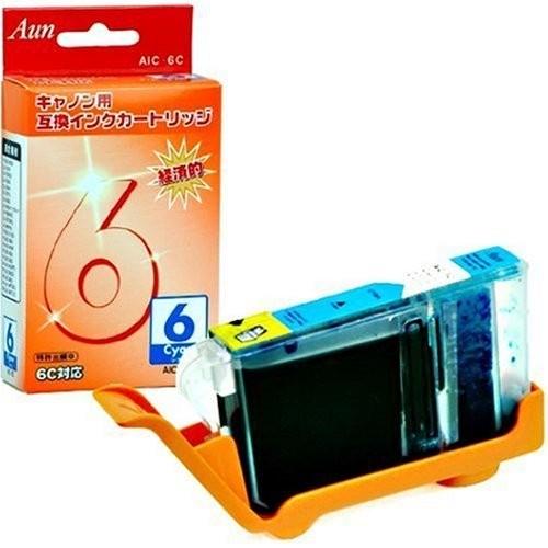 Aun◆交換インクカートリッジ キャノン用 シアン◆AIC-6C _