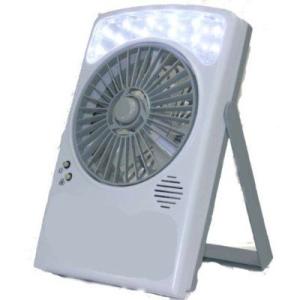 乾電池/USB 2WAY電源 12LEDライト付 卓上扇風機 LB-806  __