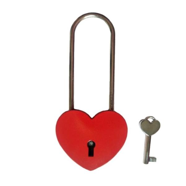 【並行輸入品】ハートキー ハート型 南京錠 吊長タイプ レッド ハート形 かわいい おしゃれ 鍵 ロ...