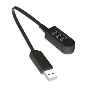 シンプル 3ポートUSB2.0ハブ データ用x1/電源用x2ブラック 29.5cm _