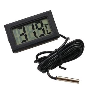 【並行輸入品】多機能 デジタル 温度計 ブラック プローブ付 LCD -50℃から110℃ 液晶 水槽 池 水族館 室内 車内 冷蔵庫 冷凍庫 _
