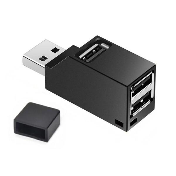 【並行輸入品】3ポート USB2.0ハブ ブラック USBハブ 拡張 軽量 小型 コンパクト _