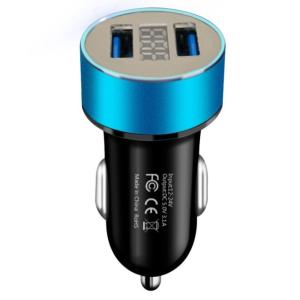 【並行輸入品】USB2ポート カーチャージャー ブルー シガーソケット スマホ 合計3.1A 急速充...