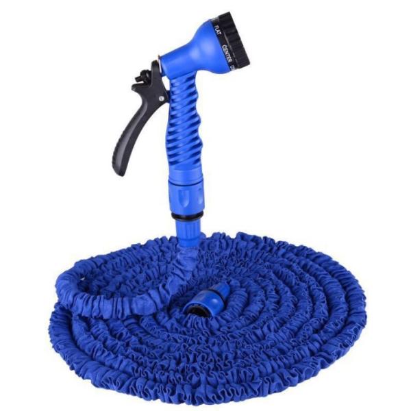 【並行輸入品】3倍に伸びる伸縮ホース 最大10m ブルー 散水ホース ガーデニング 洗車 園芸 水や...