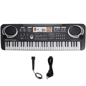61鍵盤 電子キーボード 多機能 16トーン 10種リズム 軽量 コンパクト 子供 ピアノ 練習 おもちゃ __