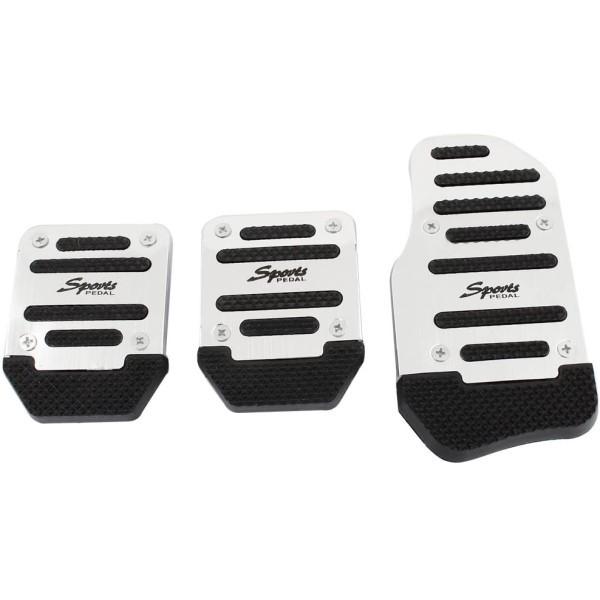 【並行輸入品】アルミペダルカバー MT用 シルバー アクセル ブレーキ クラッチ ミッション マニュ...