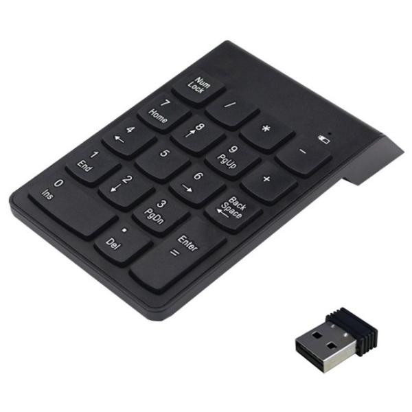 【並行輸入品】2.4G ワイヤレステンキー USBレシーバー付 軽量 薄型 18キー ソフトタッチ ...