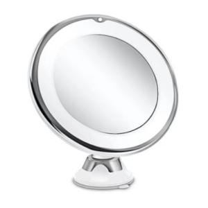 LEDライト機能 10倍拡大鏡 LED化粧鏡 浴室鏡 ミラー 女優鏡 卓上鏡 吸盤ロック付き 壁掛け...