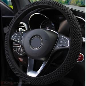【並行輸入品】メッシュ ステアリングカバー ブラック 車用 ハンドルカバー 夏 通気性 普通車 軽自動車 _