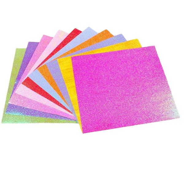 【並行輸入品】キラキラ パール 折り紙 15cm角 50枚入 10色 オーロラ オシャレ 上質紙 光...