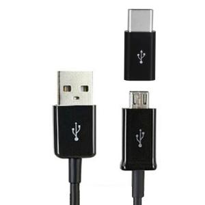 microUSBケーブル&Type-Cアダプタセット 2A 1.0m ブラック _