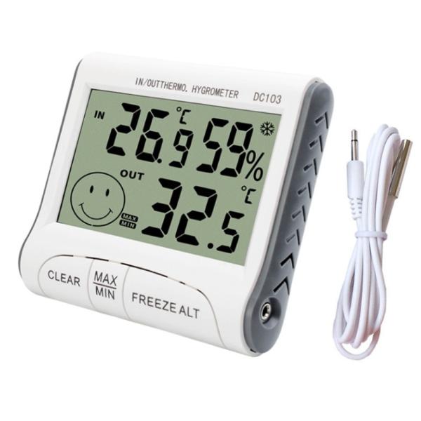 多機能 室内室外 デジタル 温度計 湿度計 顔文字 快適レベル 温湿度計 時計 熱中症 モニター _