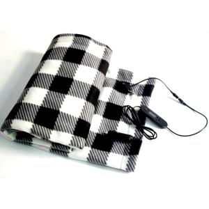 【並行輸入品】車用 電気ブランケット 電気ひざ掛け 電気毛布 12V 4段温度調整 電気ひざ掛け 黒白柄 __