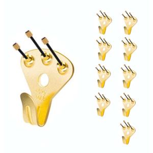 メール便可 ] 額吊り用 フック 茶色 大 三つ針 耐荷重5kg 【 絵画 展示